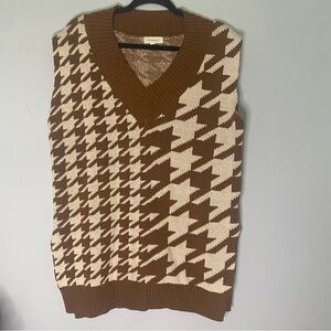 Promesa Pack Leader Houndstooth Knit Sweater Vest Size Small